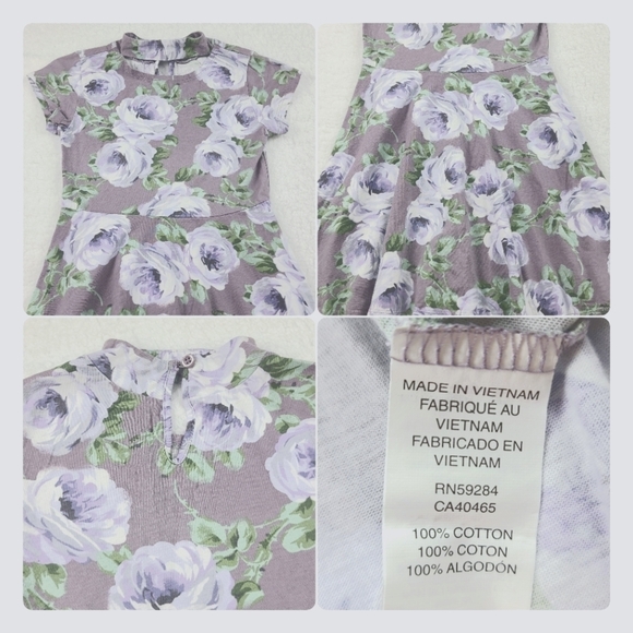 The Childrens Place Girls Dark Pink Gray Dresses Size Small 5/6 - Picture 9 of 12